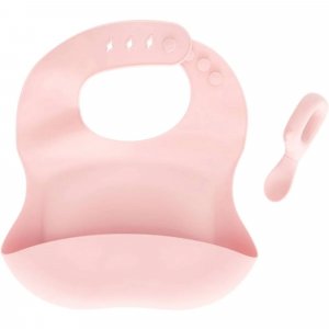 Set bavoir et cuillère yum - rose Atmosphera for kids