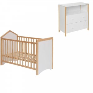 Chambre duo bébé lit 60x120cm et commode - kima Atmosphera for kids