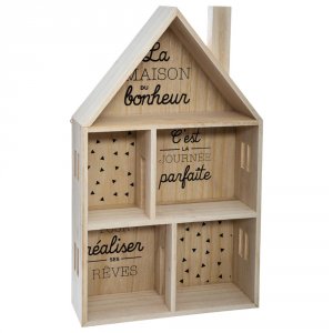 Etagère forme maison bois