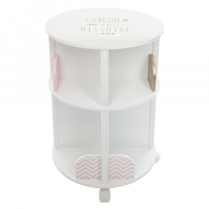 Bibliothèque enfant ronde blanche et rose Atmosphera for kids