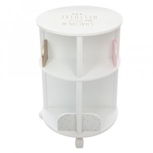 Bibliothèque enfant ronde blanche et rose Atmosphera for kids