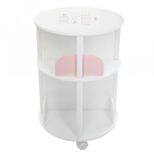 Bibliothèque enfant ronde blanche et rose Atmosphera for kids