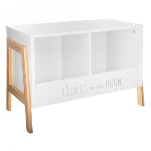 Bibliothèque enfant double casier blanc et bois Atmosphera for kids