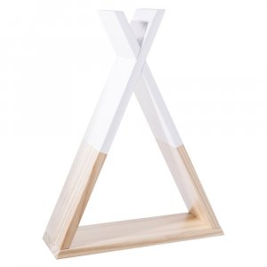 Etagère murale tipi blanc et bois