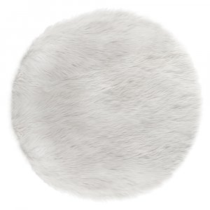 Tapis enfant rond ø90 cm fourrure blanc Atmosphera for kids