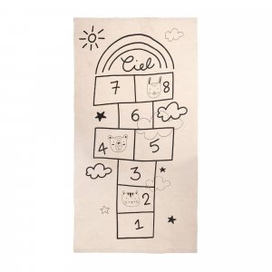 Tapis enfant 80x150 cm marelle blanc Atmosphera for kids