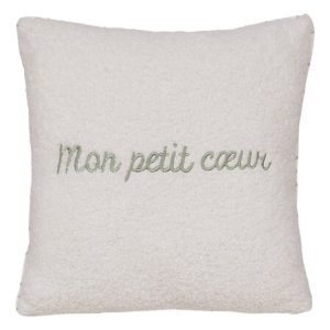 Coussin réversible jaiko bouclette et cœurs 40 x 40 cm Atmosphera for kids