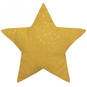 Coussin enfant oya étoile jaune moutarde Atmosphera for kids