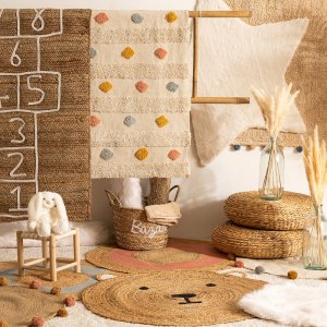 Tapis enfant rond ø100 cm ourson jute Atmosphera for kids