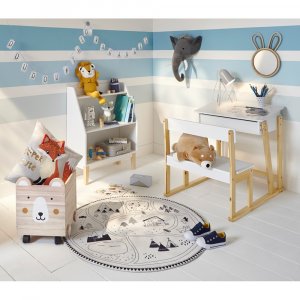 Bureau blanc étoile grises Atmosphera for kids