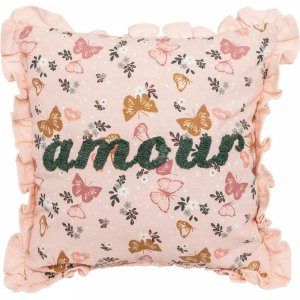 Coussin carré alina 40 x 40 cm coton brodé Atmosphera for kids