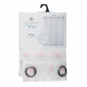 Rideau multi pompoms rose Atmosphera for kids