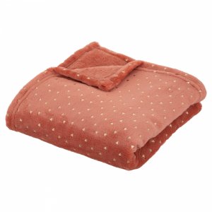 Plaid bébé 75x100 cm oya flanelle terracotta Atmosphera for kids