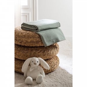 Parure de lit 140 x 200 cm gaze de coton blanc Atmosphera for kids