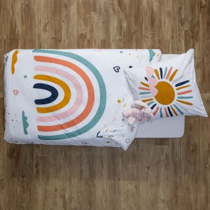 Parure de lit imprimée arc en ciel 140 x 200 Atmosphera for kids