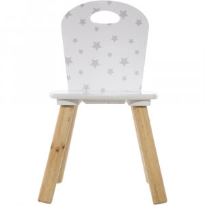 Chaise enfant douceur blanche étoiles grises Atmosphera for kids