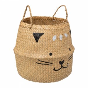 Panier de rangement pliant roseau chat Atmosphera for kids