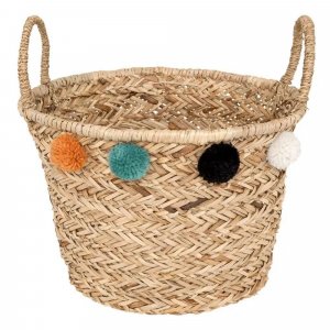 Panier de rangement pompons léopard h40 cm Atmosphera for kids
