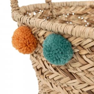 Panier de rangement pompons léopard h40 cm Atmosphera for kids