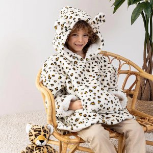 Poncho à capuche léopard flanelle Atmosphera for kids