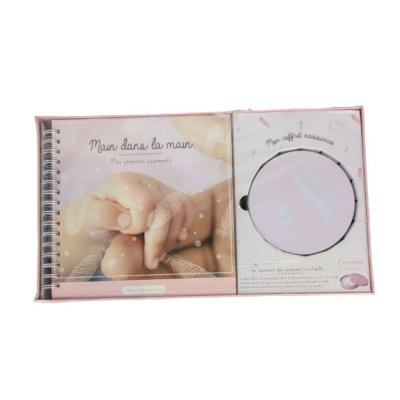 Les imparfaits - coffret album de naissance + boîte à empreinte rose