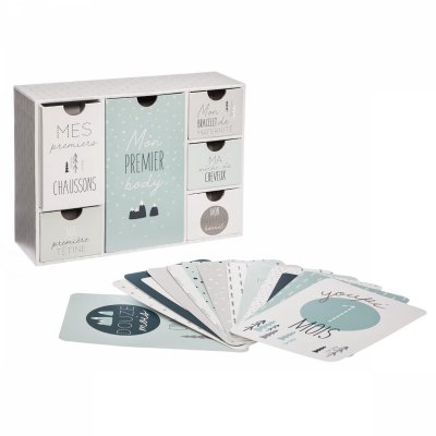 ATMOSPHERA FOR KIDS Coffret naissance 6 tiroirs avec cartes étapes - modèle aléatoire