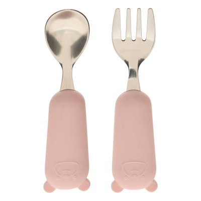 Set de couverts enfant rose cuillère et fourchette