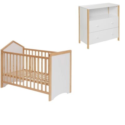 Chambre duo bébé lit 60x120cm et commode - kima