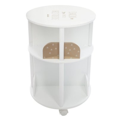 Bibliothèque enfant ronde blanche et rose