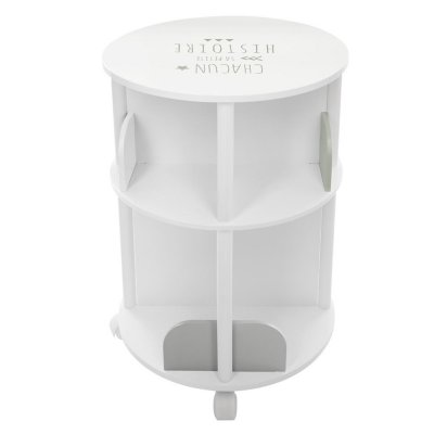 Bibliothèque enfant ronde blanche et grise