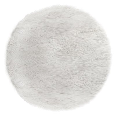 Tapis enfant rond ø90 cm fourrure blanc