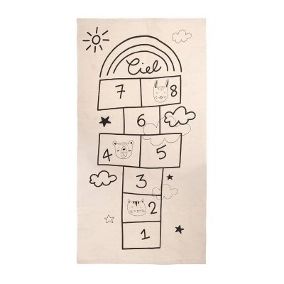 Tapis enfant 80x150 cm marelle blanc
