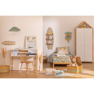 Bureau bois et blanc
