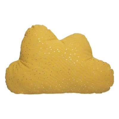 Coussin enfant oya nuage jaune moutarde