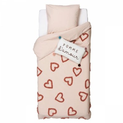 Parure de lit enfant 140x200 cm coeur