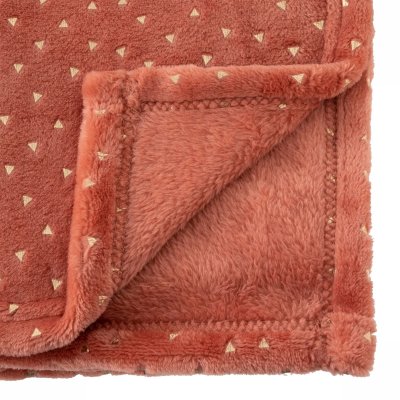 Plaid bébé 75x100 cm oya flanelle terracotta
