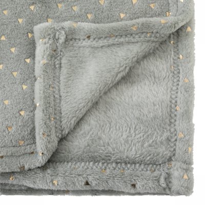 Plaid bébé 75x100 cm oya flanelle bleu gris