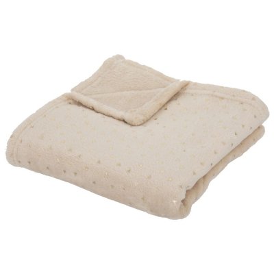 Plaid bébé 75x100 cm oya flanelle beige