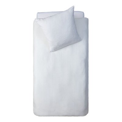 Parure de lit 140 x 200 cm gaze de coton blanc