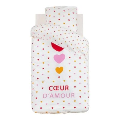 Parure de lit imprimée amour 140 x 200 cm