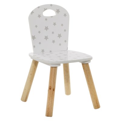 Chaise enfant douceur blanche étoiles grises