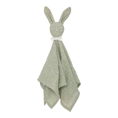 Doudou lapin vert
