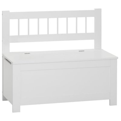 Banc avec coffre à jouet blanc