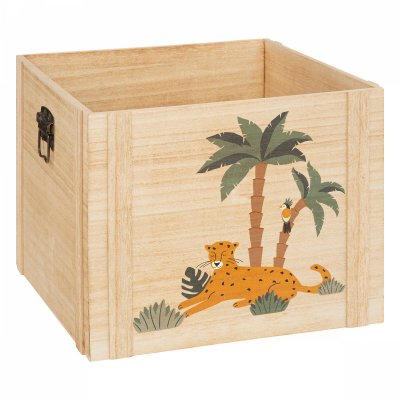 Lot de 3 cagettes de rangement jungle