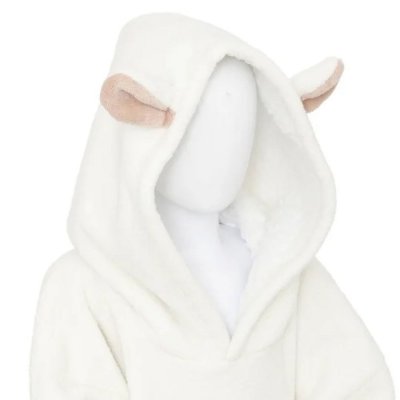 Poncho à capuche mouton flanelle