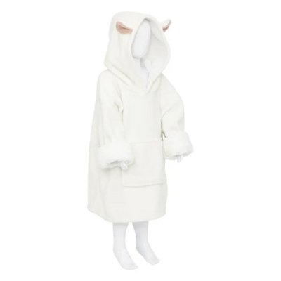 Poncho à capuche mouton flanelle
