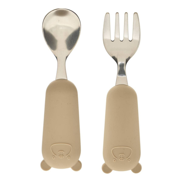 Set de couverts enfant beige cuillère et fourchette Atmosphera for kids