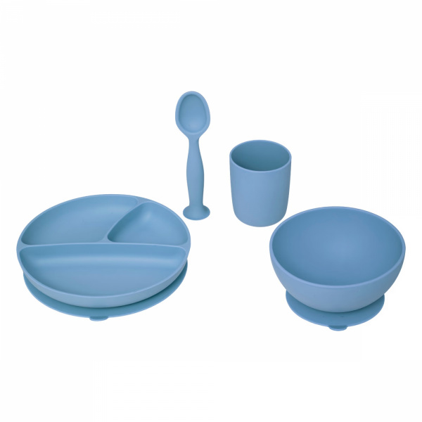 Coffret repas 4 pièces silicone bleu Atmosphera for kids