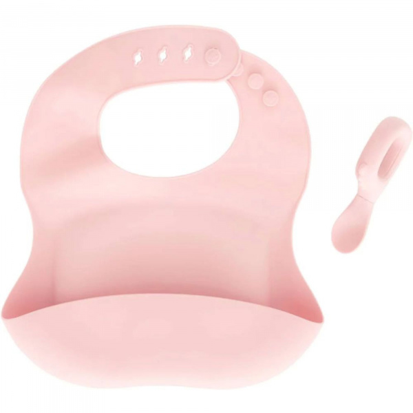 Set bavoir et cuillère yum - rose Atmosphera for kids