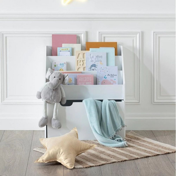 Bibliothèque avec bac à roulettes - blanche Atmosphera for kids